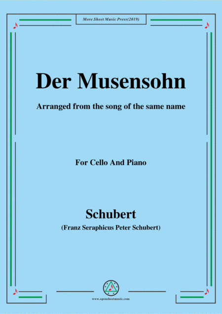 Free Sheet Music Schubert Der Musensohn For Cello And Piano