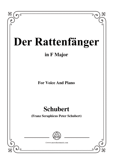 Free Sheet Music Schubert Der Rattenfnger In F Major For Voice Piano