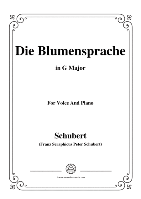 Free Sheet Music Schubert Die Blumensprache In G Major Op 173 No 5 For Voice And Piano