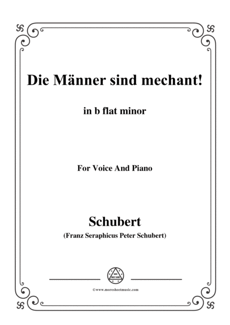 Free Sheet Music Schubert Die Mnner Sind Mechant In B Flat Minor Op 95 No 3 For Voice And Piano