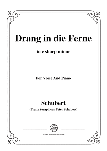 Free Sheet Music Schubert Drang In Die Ferne Op 71 In C Sharp Minor For Voice Piano