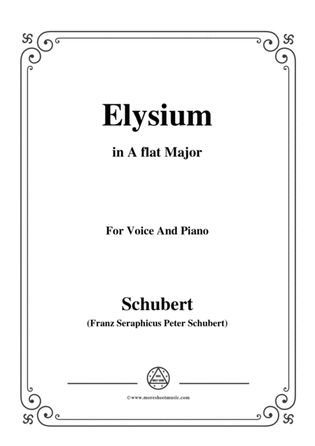 Free Sheet Music Schubert Elysium D 584 In A Flat Major For Voice Piano