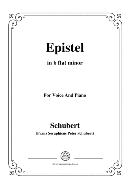 Free Sheet Music Schubert Epistel Herrn Joseph Spaun In B Flat Minor For Voice Piano