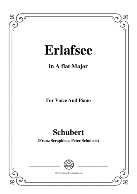 Free Sheet Music Schubert Erlafsee Op 8 No 3 In A Flat Major For Voice Piano
