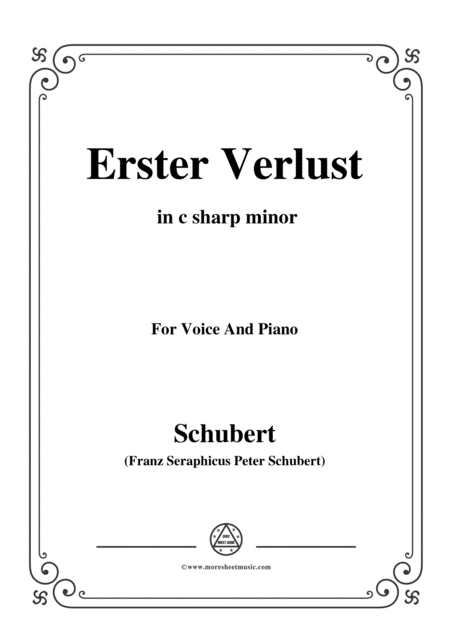 Free Sheet Music Schubert Erster Verlust In C Sharp Minor For Voice And Piano