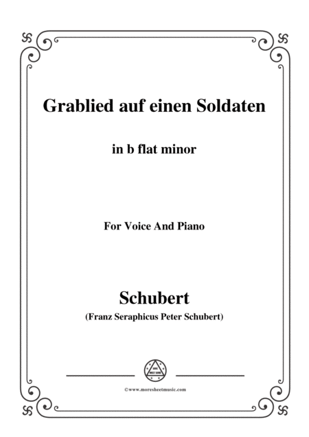 Free Sheet Music Schubert Grablied Auf Einen Soldaten In B Flat Minor For Voice Piano