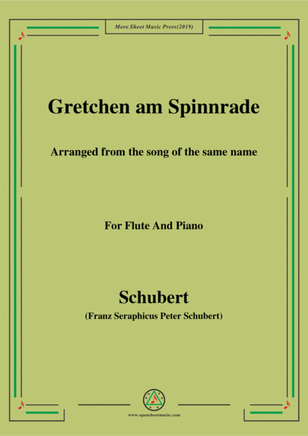 Free Sheet Music Schubert Gretchen Am Spinnrade For Flute And Piano