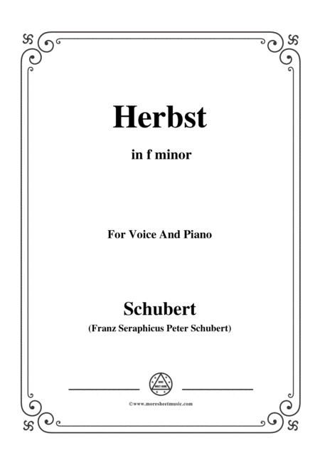 Free Sheet Music Schubert Herbst Autumn In F Minor D 945 For Voice And Piano