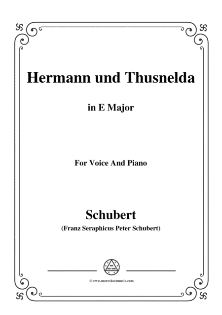 Free Sheet Music Schubert Hermann Und Thusnelda In E Major For Voice Piano