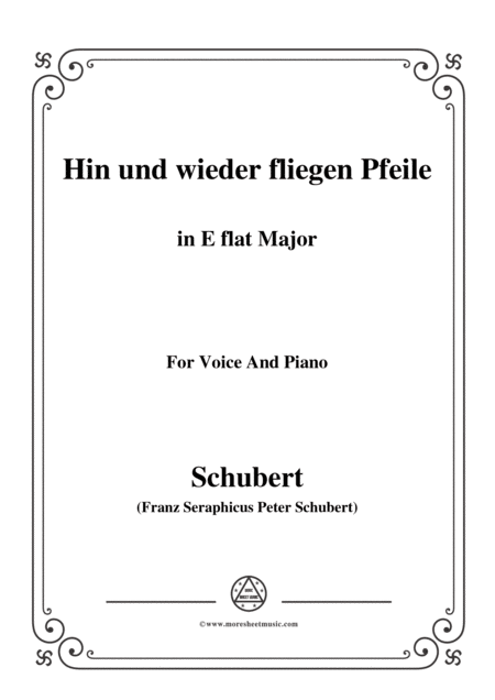 Schubert Hin Und Wieder Fliegen Pfeile In E Flat Major For Voice Piano Sheet Music