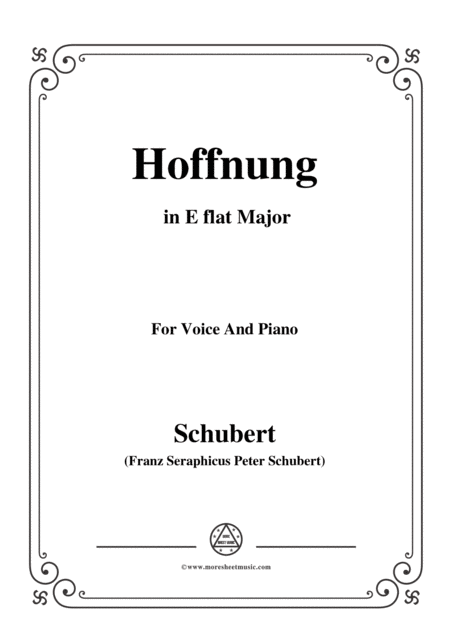 Free Sheet Music Schubert Hoffnung In E Flat Major D 251 For Voice And Piano
