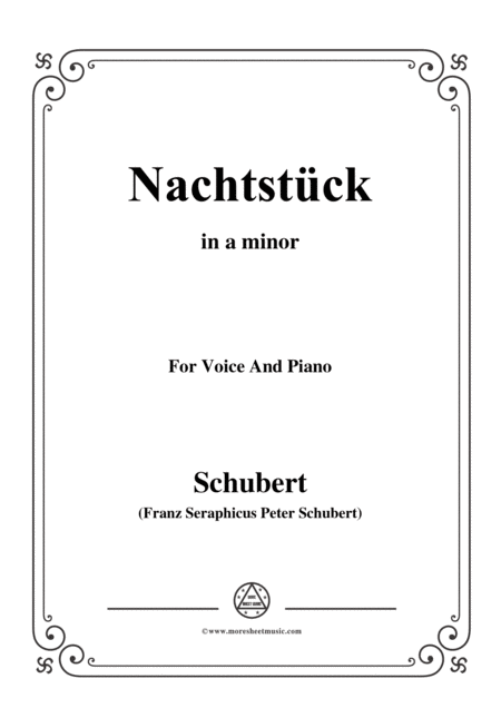 Free Sheet Music Schubert Nachtstck Op 36 No 2 In A Minor For Voice Piano