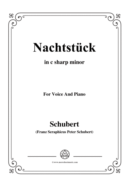 Free Sheet Music Schubert Nachtstck Op 36 No 2 In C Sharp Minor For Voice Piano