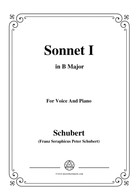 Free Sheet Music Schubert Sonnet I In B Major For Voice And Piano