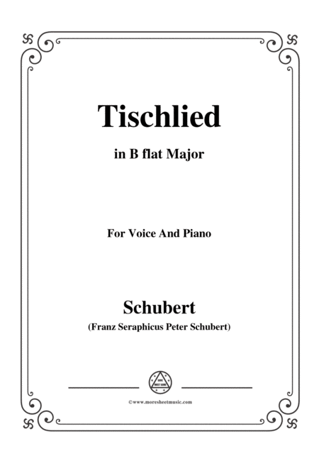 Free Sheet Music Schubert Tischlied Op 118 No 3 In B Flat Major For Voice Piano