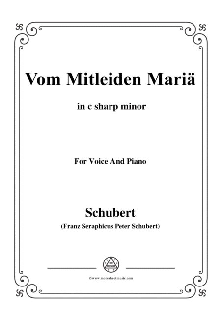 Free Sheet Music Schubert Vom Mitleiden Mari In C Sharp Minor For Voice And Piano