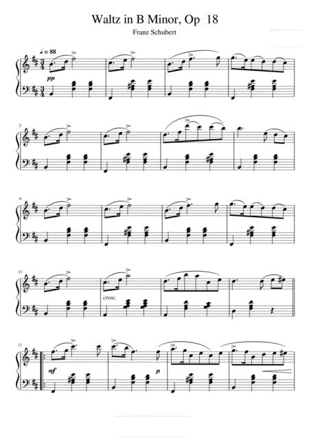 Free Sheet Music Schubert Waltz In B Minor Op 18 No 6 D145 Complete Version