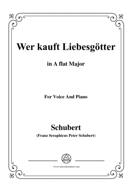 Schubert Wer Kauft Liebesgtter In A Flat Major For Voice Piano Sheet Music