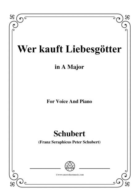 Free Sheet Music Schubert Wer Kauft Liebesgtter In A Major For Voice Piano