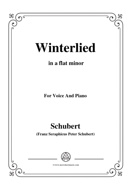 Schubert Winterlied In A Flat Minor For Voice Piano Sheet Music