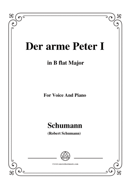 Free Sheet Music Schumann Der Arme Peter 1 In B Flat Major For Voice And Piano