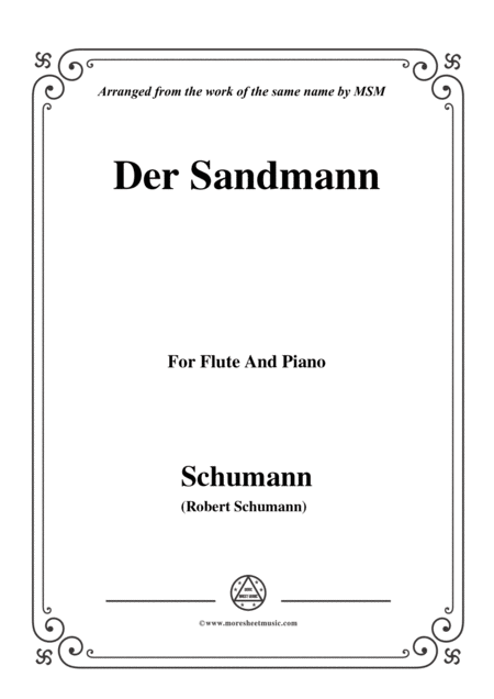 Schumann Der Sandmann Op 79 No 13 For Flute And Piano Sheet Music