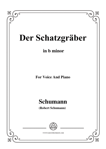 Free Sheet Music Schumann Der Schatzgrber In B Minor For Voice And Piano