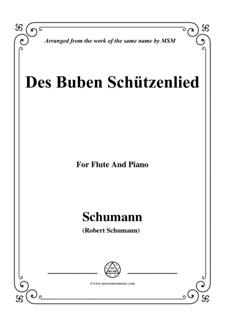 Schumann Des Buben Schtzenlied Op 79 No 26 For Flute And Piano Sheet Music