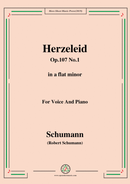 Free Sheet Music Schumann Herzeleid Op 107 No 1 In A Flat Minor For Voice Piano