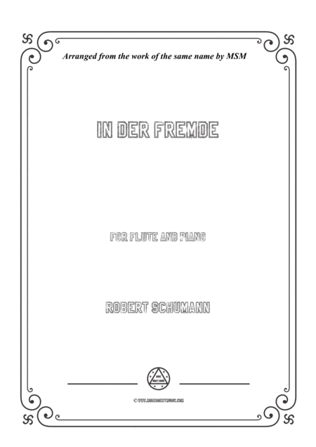 Schumann In Der Fremde For Flute And Piano Sheet Music