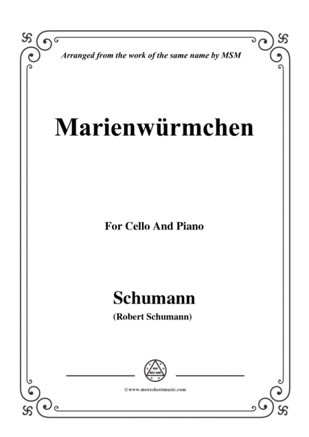 Free Sheet Music Schumann Marienwrmchen Op 79 No 14 For Cello And Piano