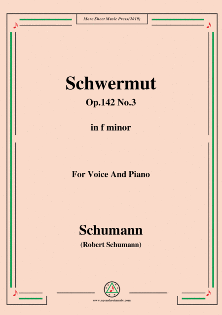 Free Sheet Music Schumann Mdchen Schwermut Op 142 No 3 In F Minor For Voice Piano