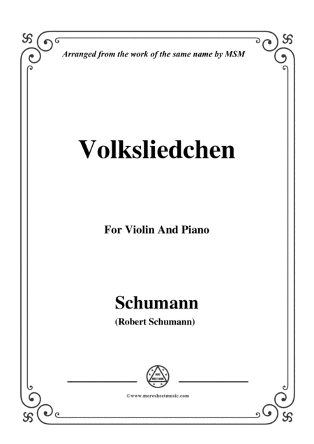 Free Sheet Music Schumann Volksliedchen For Violin And Piano