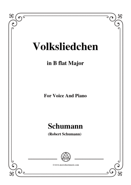 Free Sheet Music Schumann Volksliedchen In B Flat Major For Voice And Piano