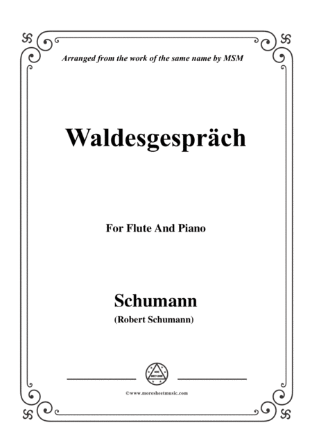 Schumann Waldcsgesprch For Flute And Piano Sheet Music