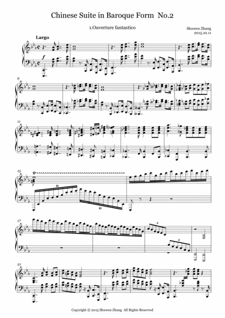 Free Sheet Music Schuwenn Z Chinese Suite In Baroque Form No 2