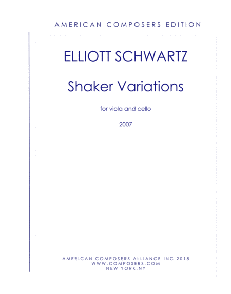 Free Sheet Music Schwartz Shaker Variations