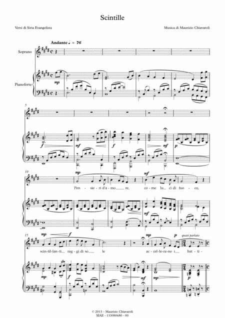 Scintille Sheet Music