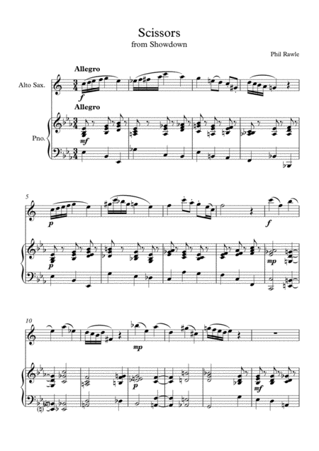 Scissors Alto Sax And Piano Sheet Music