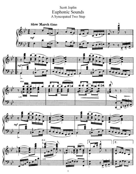 Free Sheet Music Scott Joplin Euphonic Sounds Original Version