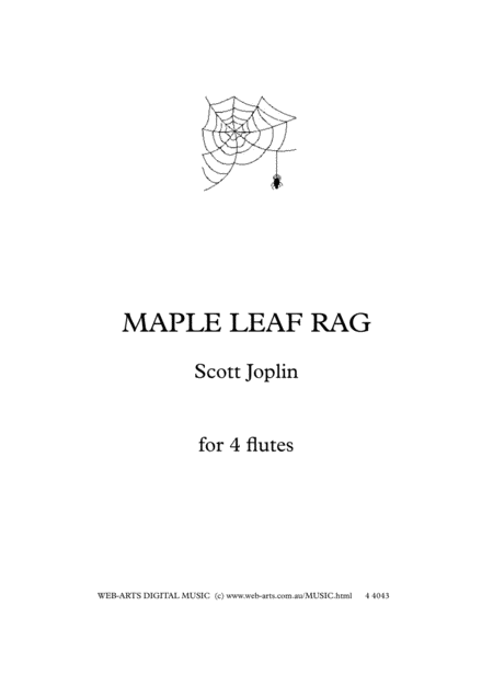 Scott Joplin Maple Leaf Rag Arranged For 4 Flutes Sheet Music