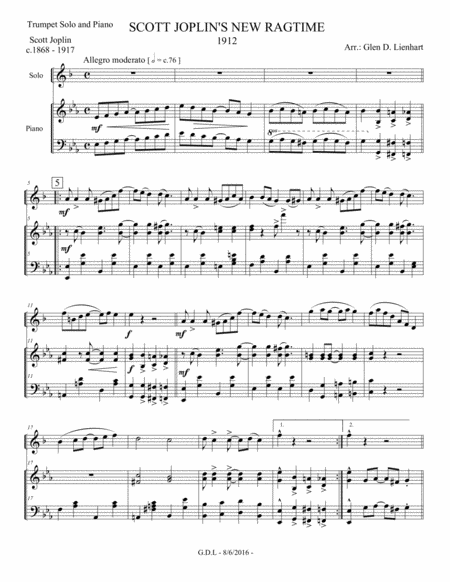 Free Sheet Music Scott Joplins New Ragtime