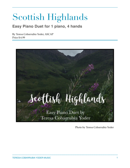 Scottish Highlands Easy Piano Duet Sheet Music