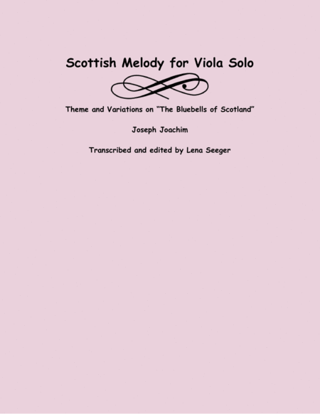 Scottish Melody For Viola Solo Sheet Music