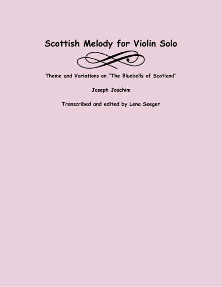 Scottish Melody For Violin Solo Sheet Music