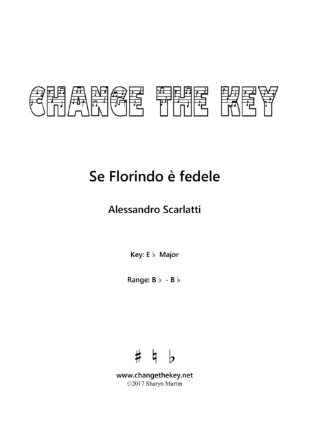 Se Florindo E Fedele Eb Major Sheet Music