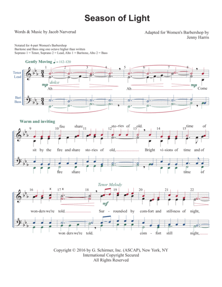 Free Sheet Music Season Of Light