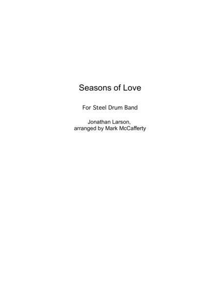 Seasons Of Love For Steel Drums Sheet Music