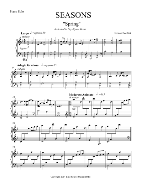 Free Sheet Music Seasons