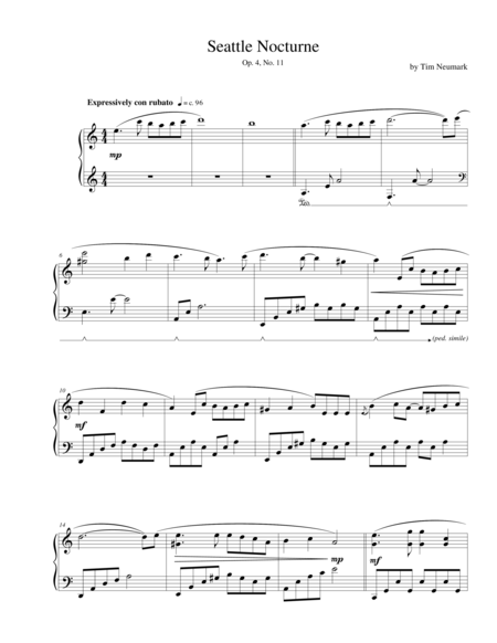 Free Sheet Music Seattle Nocturne